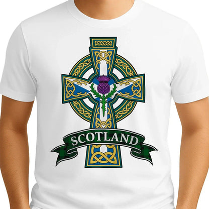 Scottish T-Shirt - Heritage Cross and Thistle, Unisex - Celtic Wolfwear