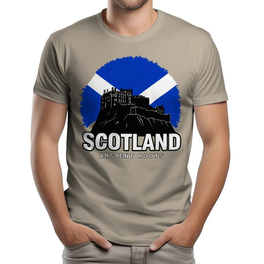 Scottish T-Shirt - Saltire Flag Ancient Roots, Unisex - Celtic Wolfwear