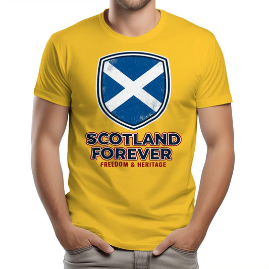 Scottish T-Shirt - Saltire Shield, Unisex Matchday Wear - Celtic Wolfwear