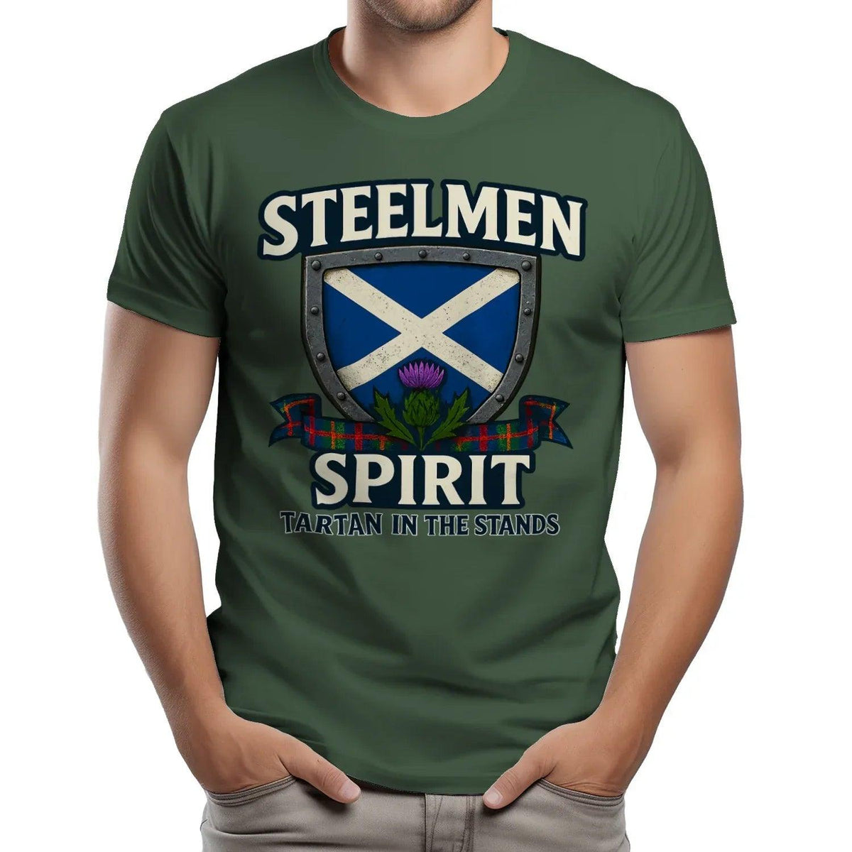 Scottish T-Shirt - Steelmen Spirit, Heritage Streetwear - Celtic Wolfwear