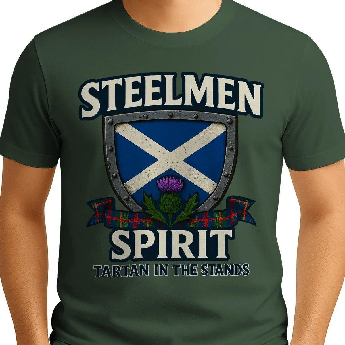 Scottish T-Shirt - Steelmen Spirit, Heritage Streetwear - Celtic Wolfwear
