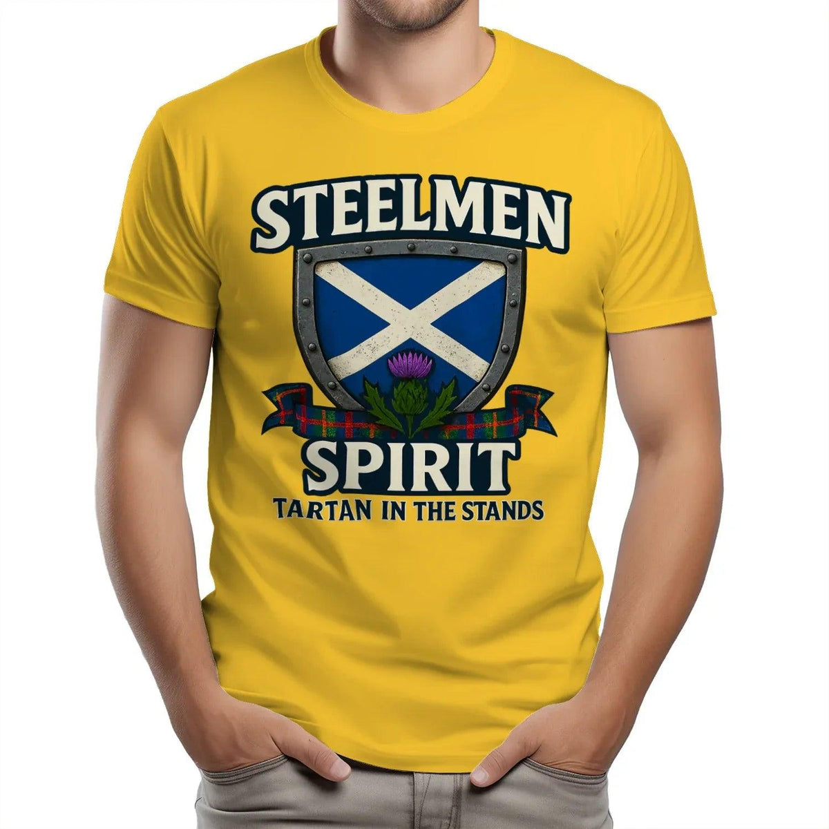 Scottish T-Shirt - Steelmen Spirit, Heritage Streetwear - Celtic Wolfwear