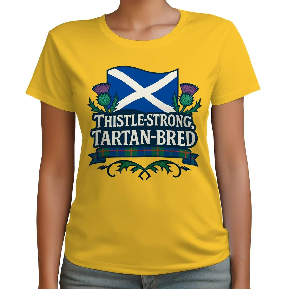 Scottish T-Shirt - Thistle Strong Tartan Unisex Streetwear - Celtic Wolfwear