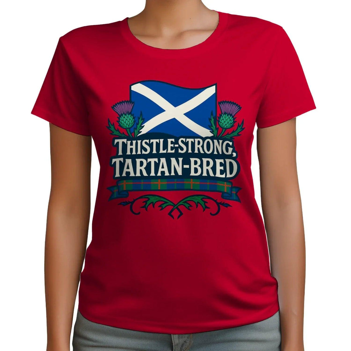 Scottish T-Shirt - Thistle Strong Tartan Unisex Streetwear - Celtic Wolfwear