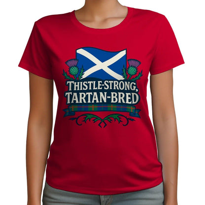 Scottish T-Shirt - Thistle Strong Tartan Unisex Streetwear - Celtic Wolfwear