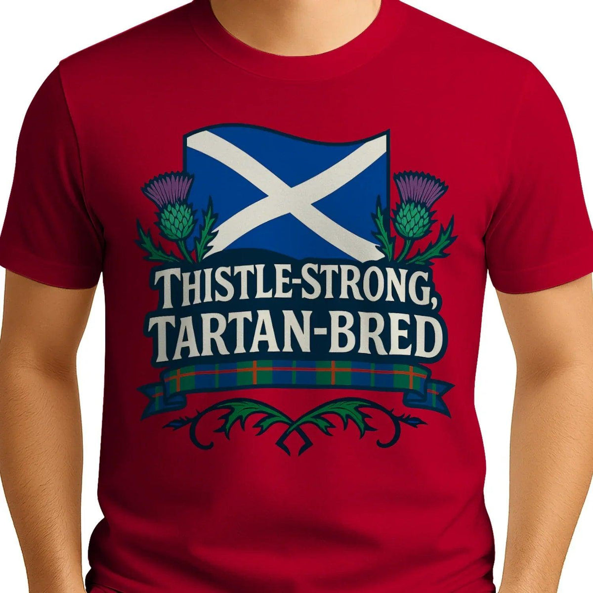 Scottish T-Shirt - Thistle Strong Tartan Unisex Streetwear - Celtic Wolfwear