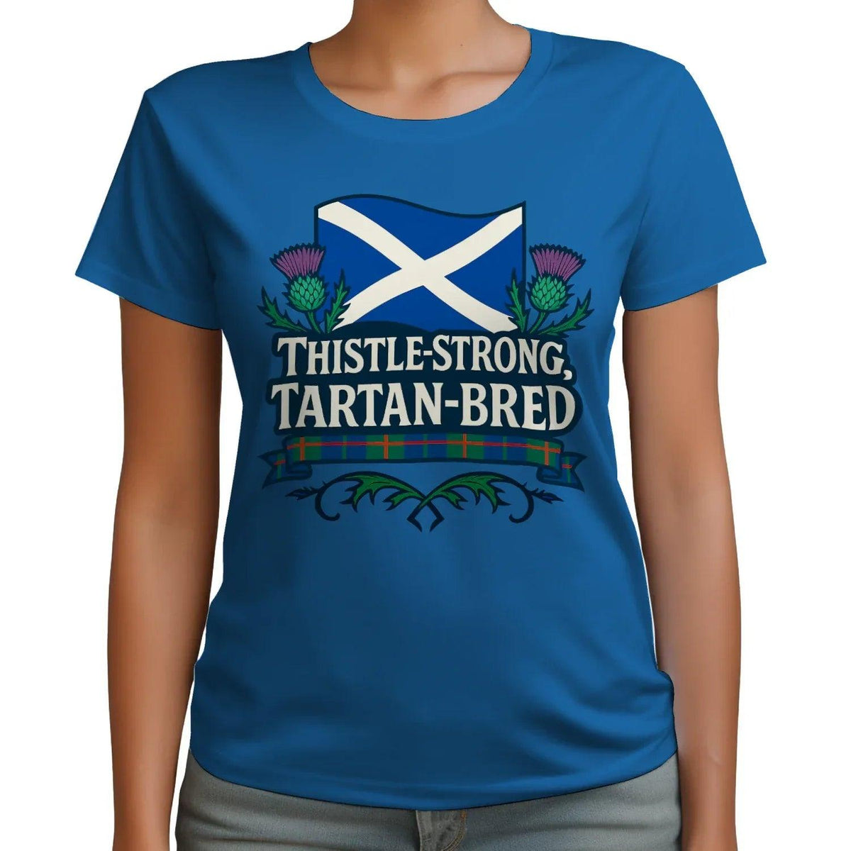 Scottish T-Shirt - Thistle Strong Tartan Unisex Streetwear - Celtic Wolfwear