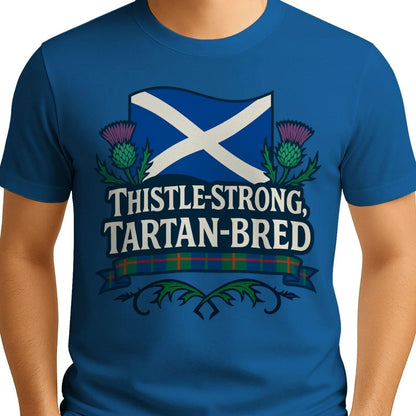 Scottish T-Shirt - Thistle Strong Tartan Unisex Streetwear - Celtic Wolfwear