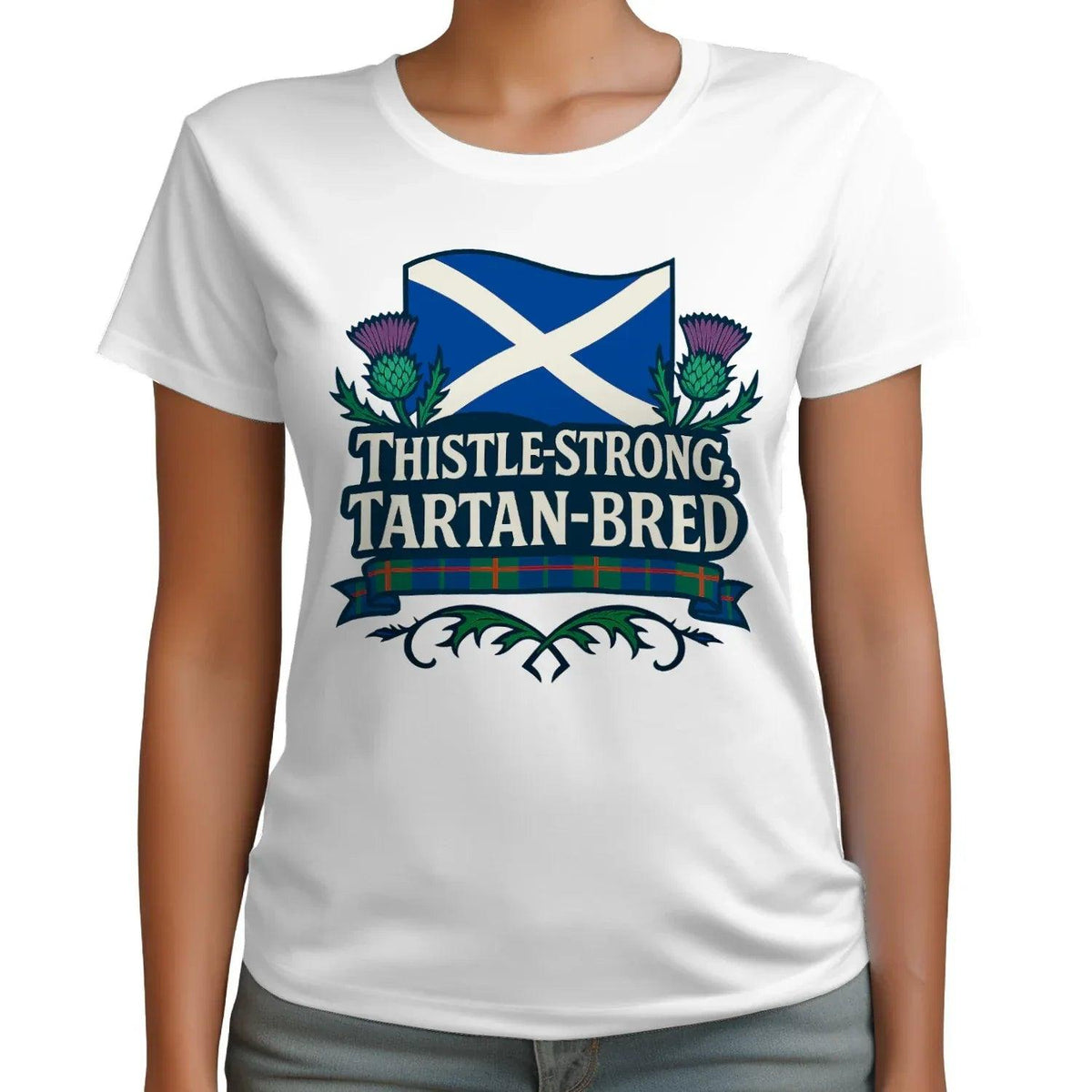 Scottish T-Shirt - Thistle Strong Tartan Unisex Streetwear - Celtic Wolfwear