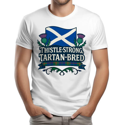 Scottish T-Shirt - Thistle Strong Tartan Unisex Streetwear - Celtic Wolfwear