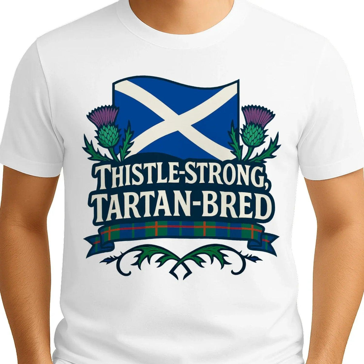 Scottish T-Shirt - Thistle Strong Tartan Unisex Streetwear - Celtic Wolfwear