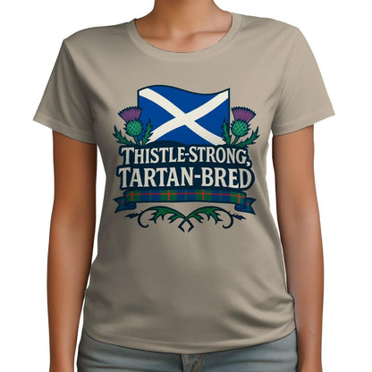 Scottish T-Shirt - Thistle Strong Tartan Unisex Streetwear - Celtic Wolfwear