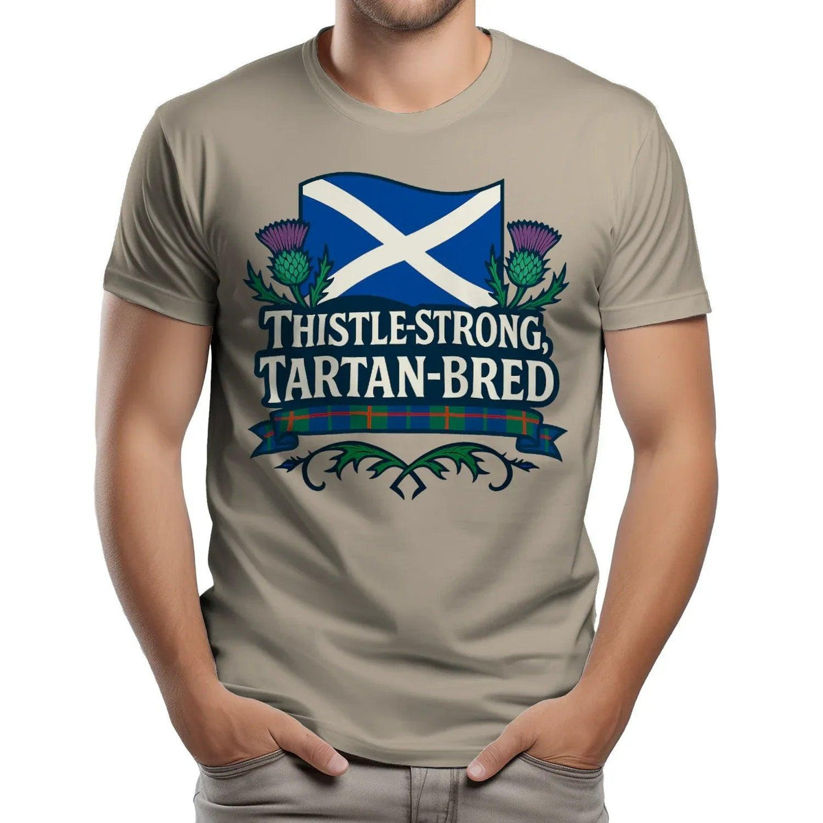 Scottish T-Shirt - Thistle Strong Tartan Unisex Streetwear - Celtic Wolfwear