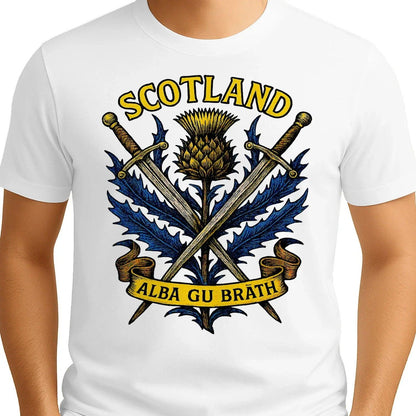 Scottish T-Shirt - Warrior Spirit Swords and Thistle - Celtic Wolfwear