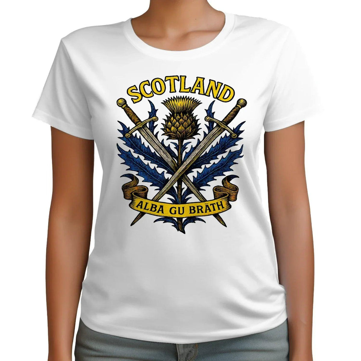 Scottish T-Shirt - Warrior Spirit Swords and Thistle - Celtic Wolfwear