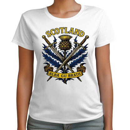Scottish T-Shirt - Warrior Spirit Swords and Thistle - Celtic Wolfwear