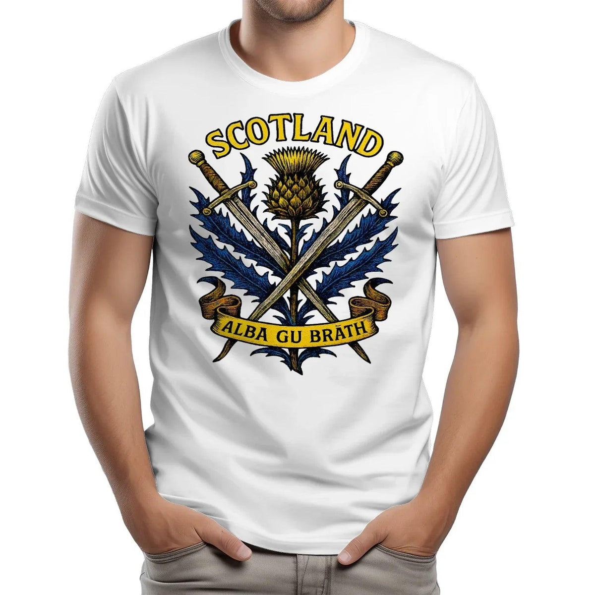 Scottish T-Shirt - Warrior Spirit Swords and Thistle - Celtic Wolfwear