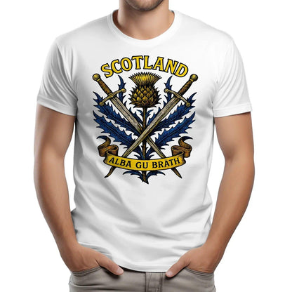 Scottish T-Shirt - Warrior Spirit Swords and Thistle - Celtic Wolfwear