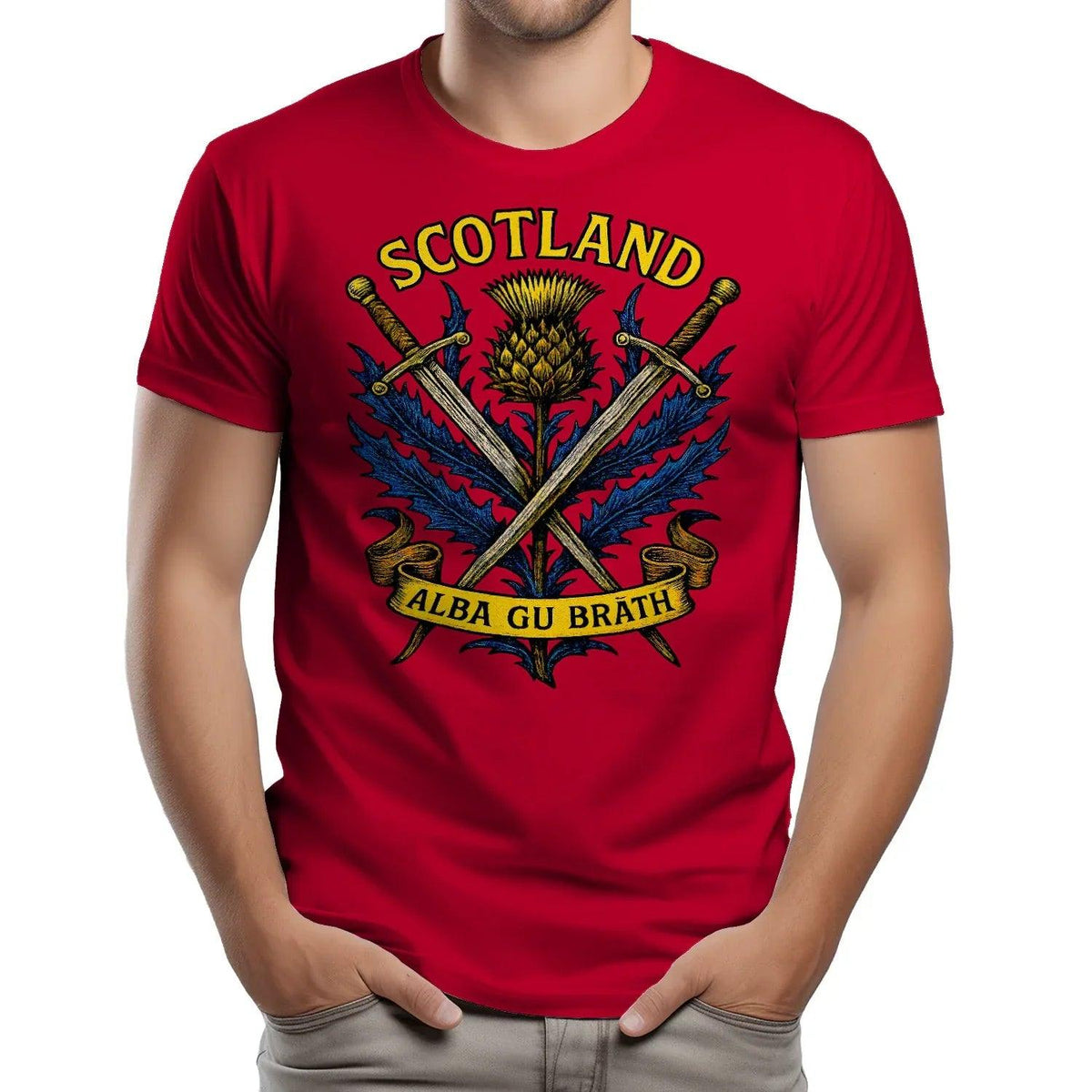 Scottish T-Shirt - Warrior Spirit Swords and Thistle - Celtic Wolfwear