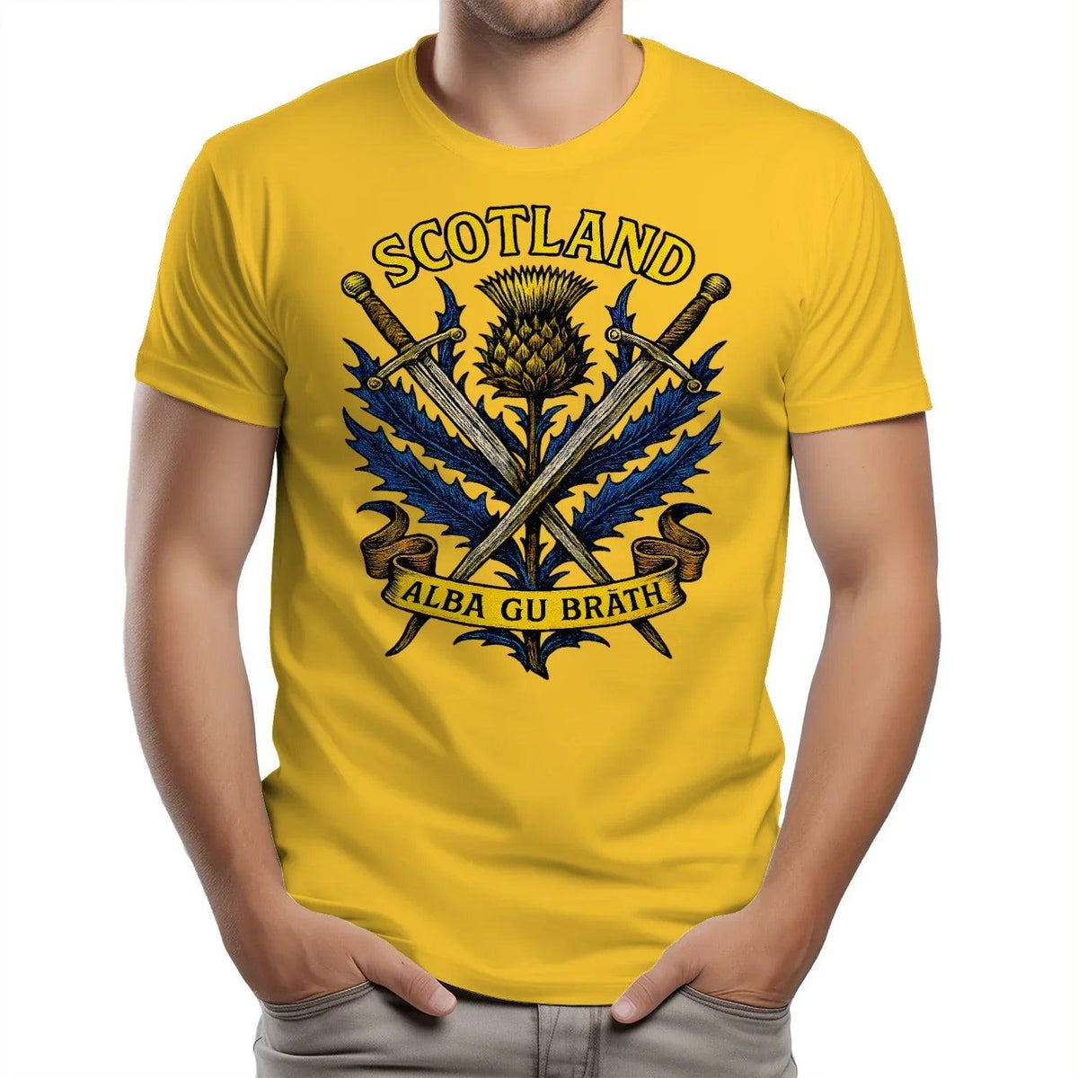 Scottish T-Shirt - Warrior Spirit Swords and Thistle - Celtic Wolfwear