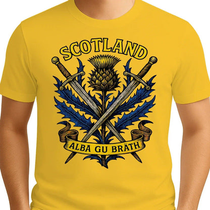 Scottish T-Shirt - Warrior Spirit Swords and Thistle - Celtic Wolfwear