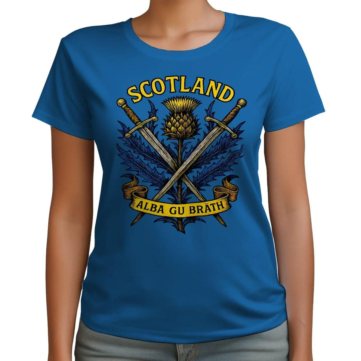 Scottish T-Shirt - Warrior Spirit Swords and Thistle - Celtic Wolfwear