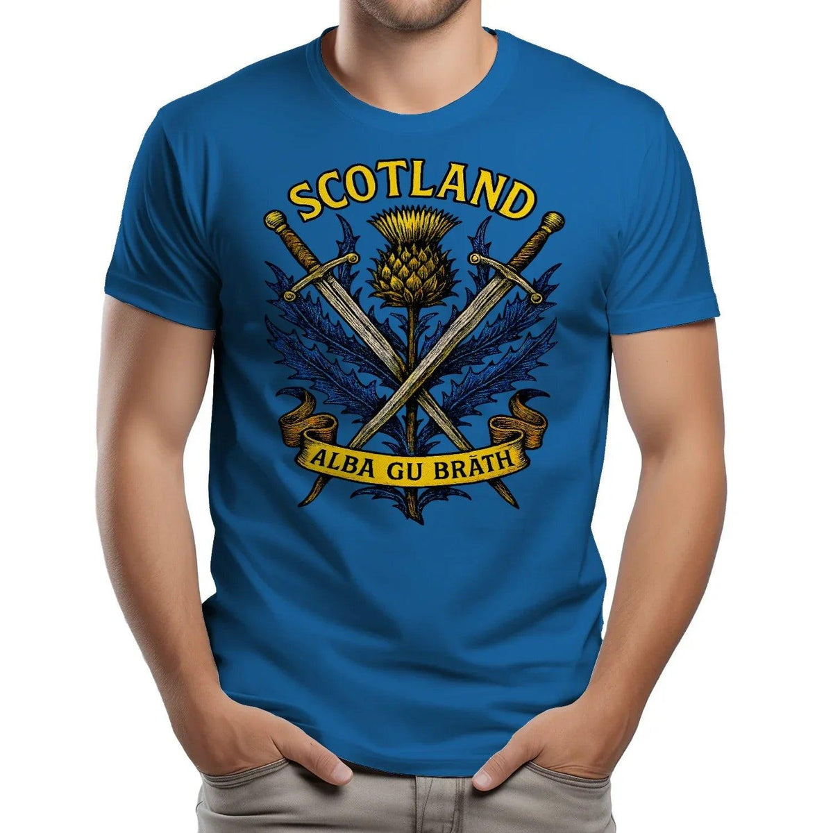 Scottish T-Shirt - Warrior Spirit Swords and Thistle - Celtic Wolfwear