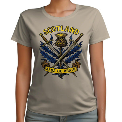 Scottish T-Shirt - Warrior Spirit Swords and Thistle - Celtic Wolfwear
