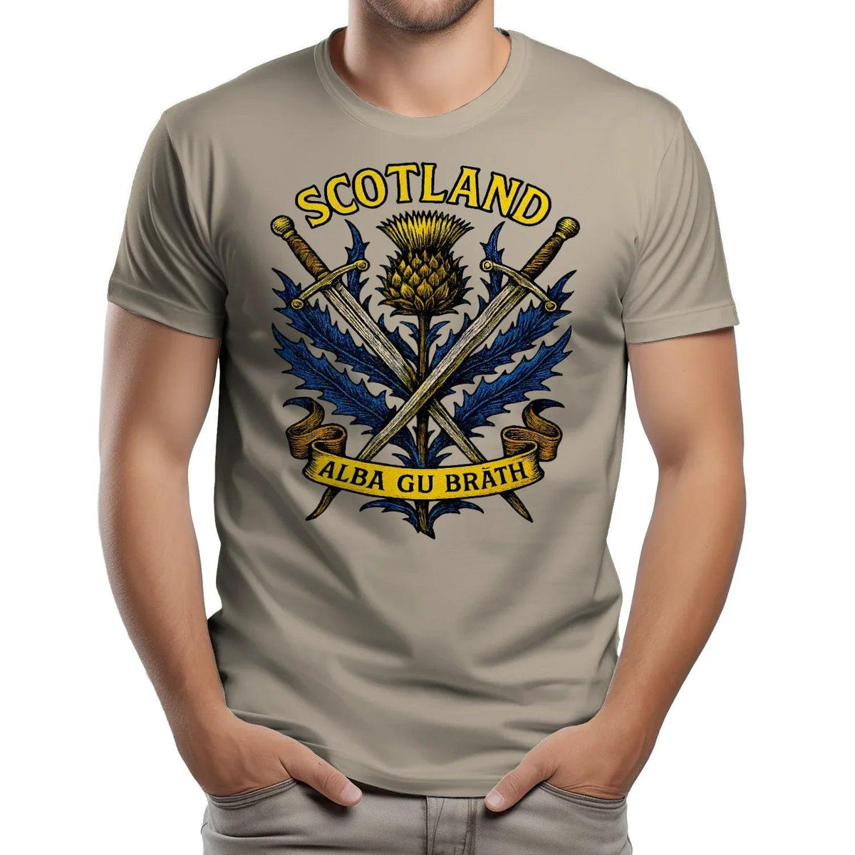 Scottish T-Shirt - Warrior Spirit Swords and Thistle - Celtic Wolfwear