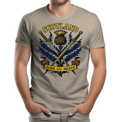 Scottish T-Shirt - Warrior Spirit Swords and Thistle - Celtic Wolfwear
