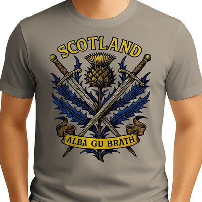 Scottish T-Shirt - Warrior Spirit Swords and Thistle - Celtic Wolfwear