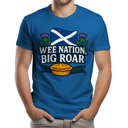 Scottish T-Shirt - Wee Nation Big Roar Unisex Streetwear - Celtic Wolfwear