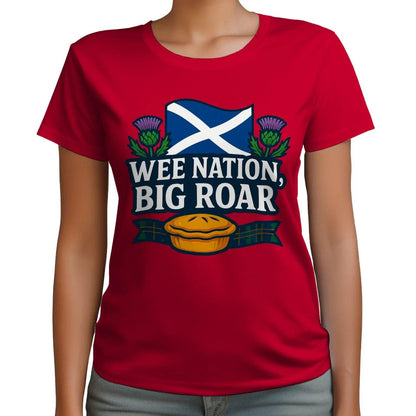 Scottish T-Shirt - Wee Nation Big Roar Unisex Streetwear - Celtic Wolfwear