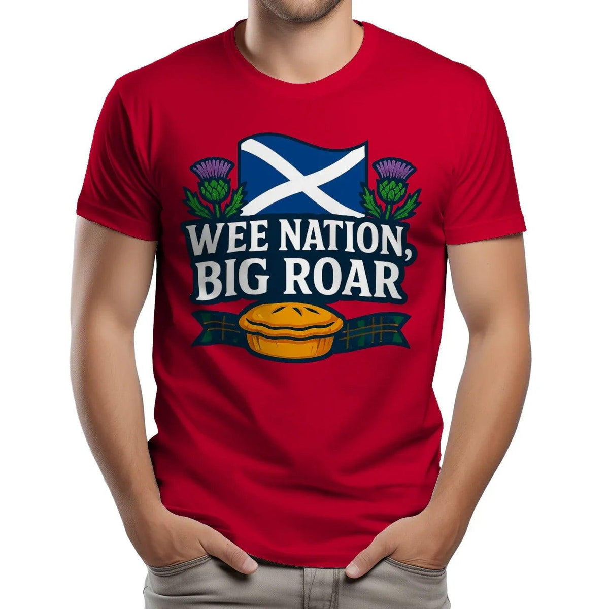 Scottish T-Shirt - Wee Nation Big Roar Unisex Streetwear - Celtic Wolfwear