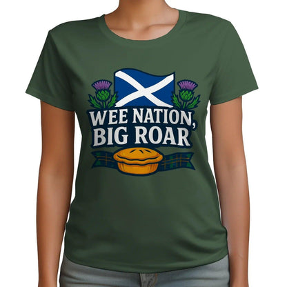 Scottish T-Shirt - Wee Nation Big Roar Unisex Streetwear - Celtic Wolfwear
