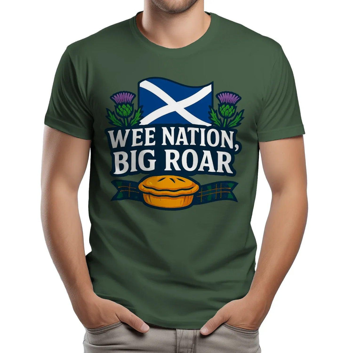 Scottish T-Shirt - Wee Nation Big Roar Unisex Streetwear - Celtic Wolfwear