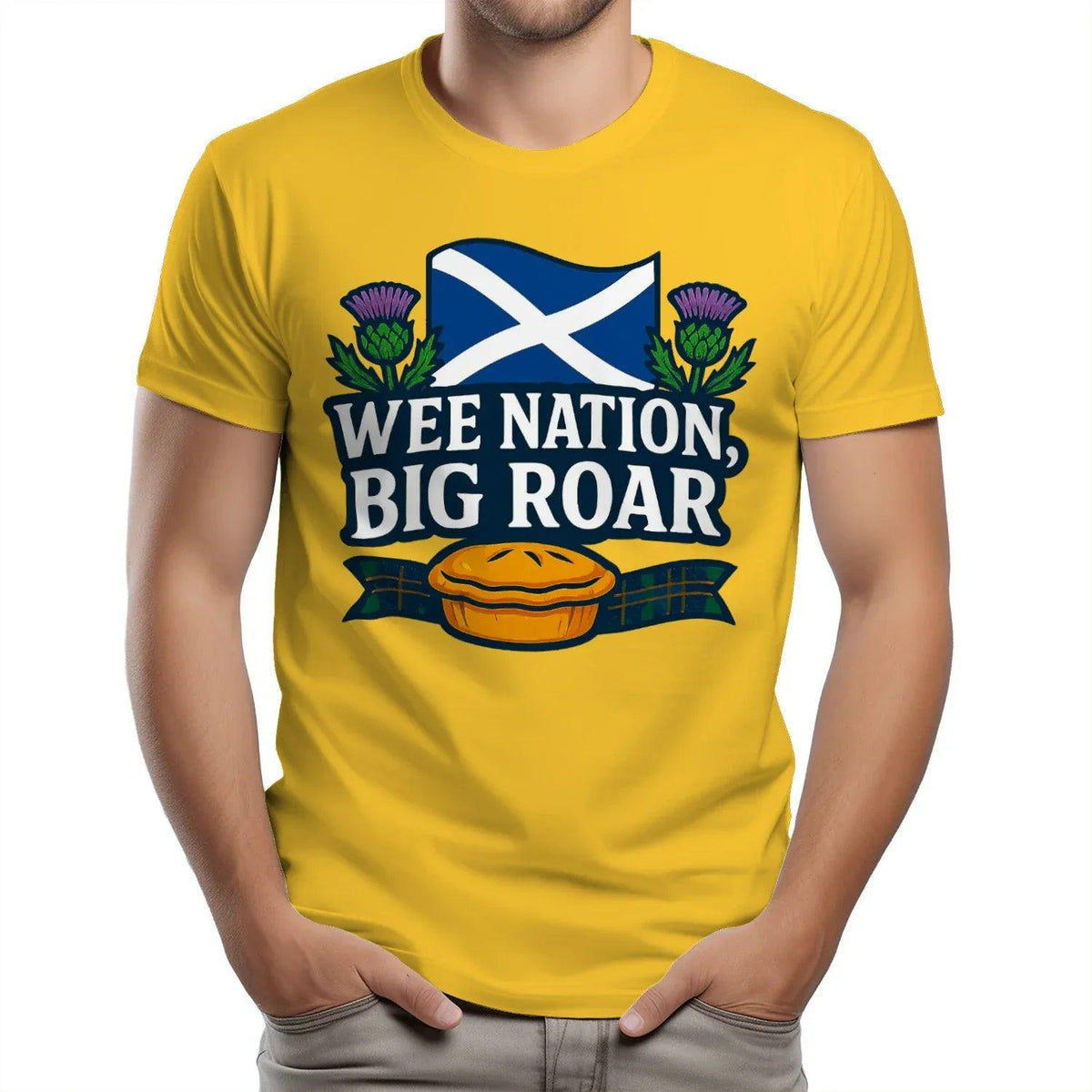 Scottish T-Shirt - Wee Nation Big Roar Unisex Streetwear - Celtic Wolfwear