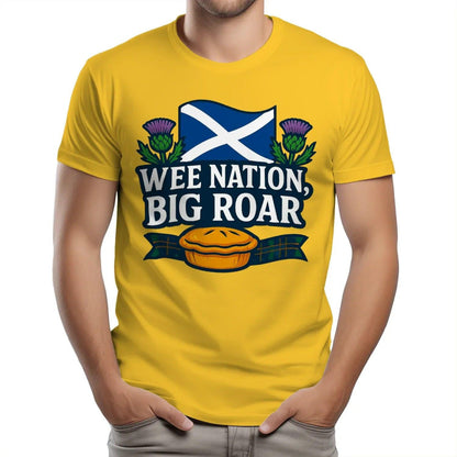 Scottish T-Shirt - Wee Nation Big Roar Unisex Streetwear - Celtic Wolfwear