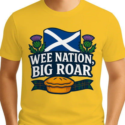 Scottish T-Shirt - Wee Nation Big Roar Unisex Streetwear - Celtic Wolfwear