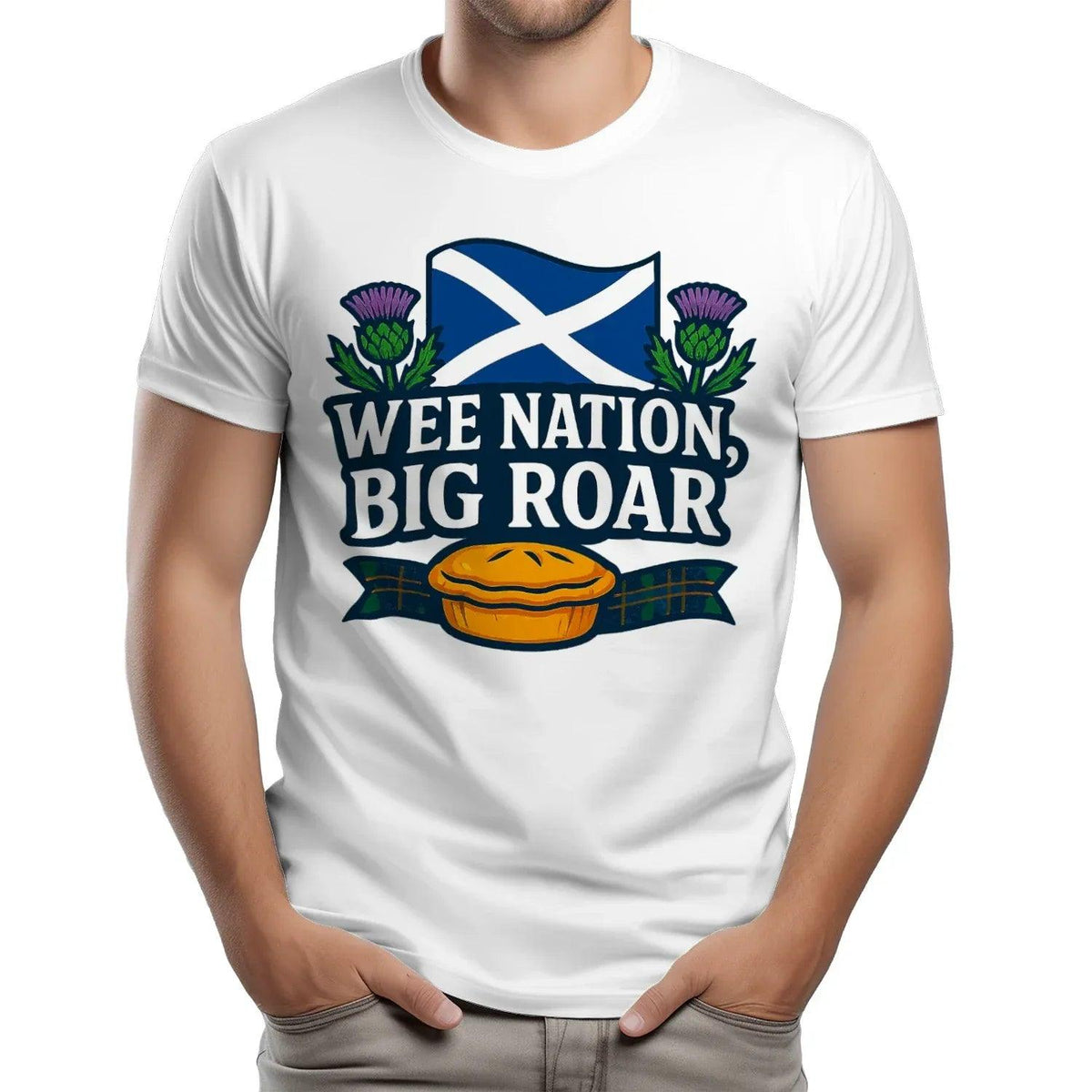 Scottish T-Shirt - Wee Nation Big Roar Unisex Streetwear - Celtic Wolfwear