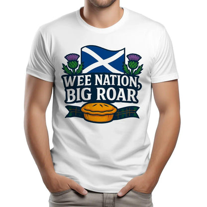 Scottish T-Shirt - Wee Nation Big Roar Unisex Streetwear - Celtic Wolfwear