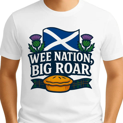 Scottish T-Shirt - Wee Nation Big Roar Unisex Streetwear - Celtic Wolfwear