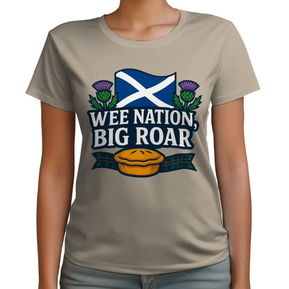 Scottish T-Shirt - Wee Nation Big Roar Unisex Streetwear - Celtic Wolfwear