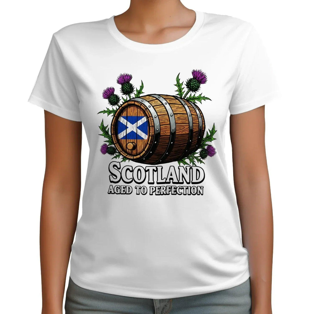 Scottish T-Shirt - Whisky Barrel Design Aged to Perfection - Celtic Wolfwear