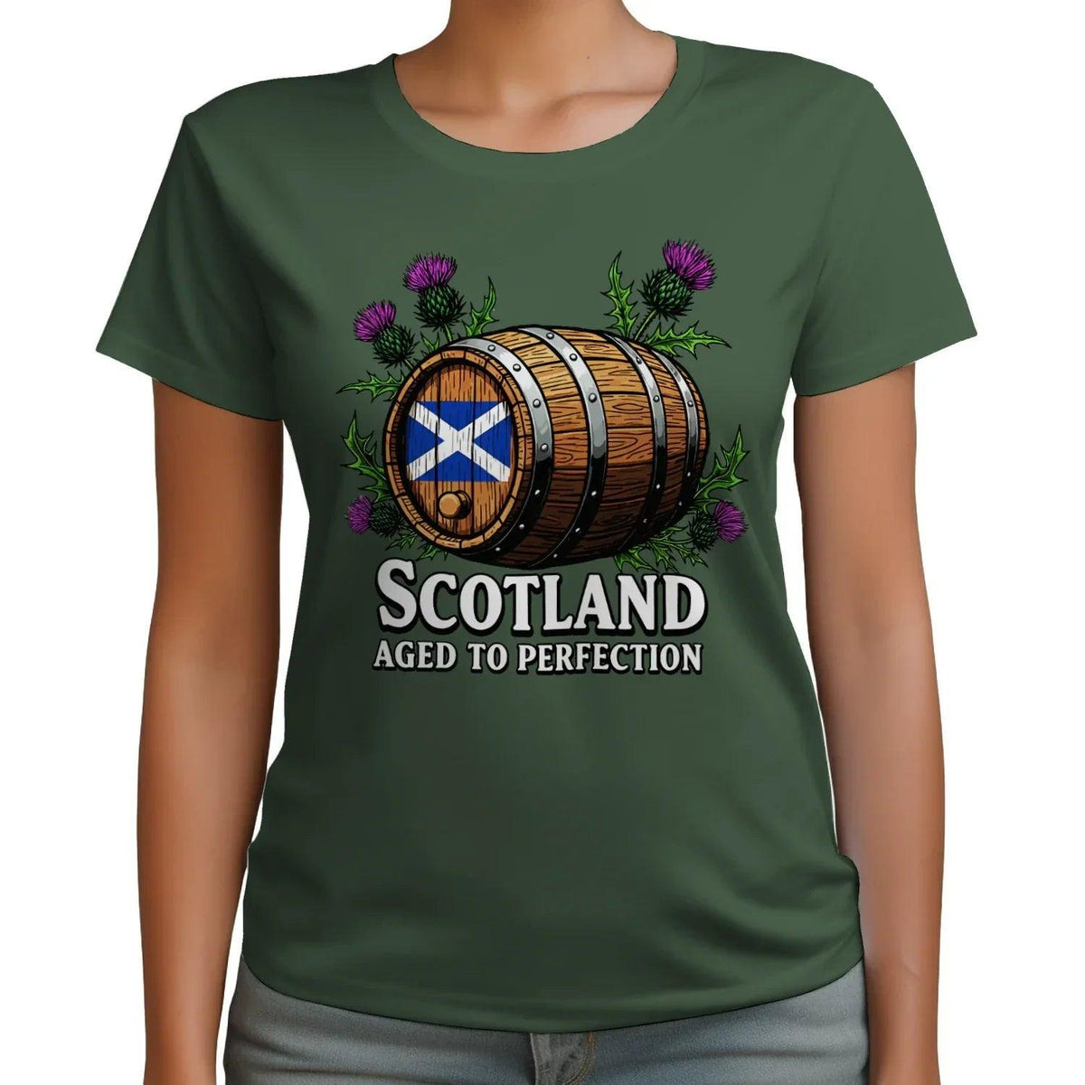Scottish T-Shirt - Whisky Barrel Design Aged to Perfection - Celtic Wolfwear