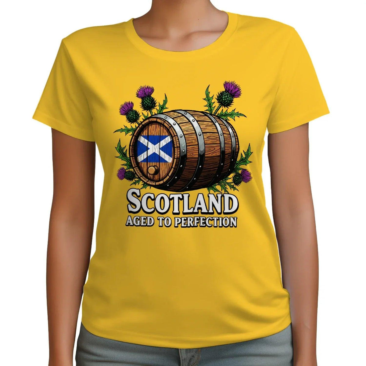 Scottish T-Shirt - Whisky Barrel Design Aged to Perfection - Celtic Wolfwear