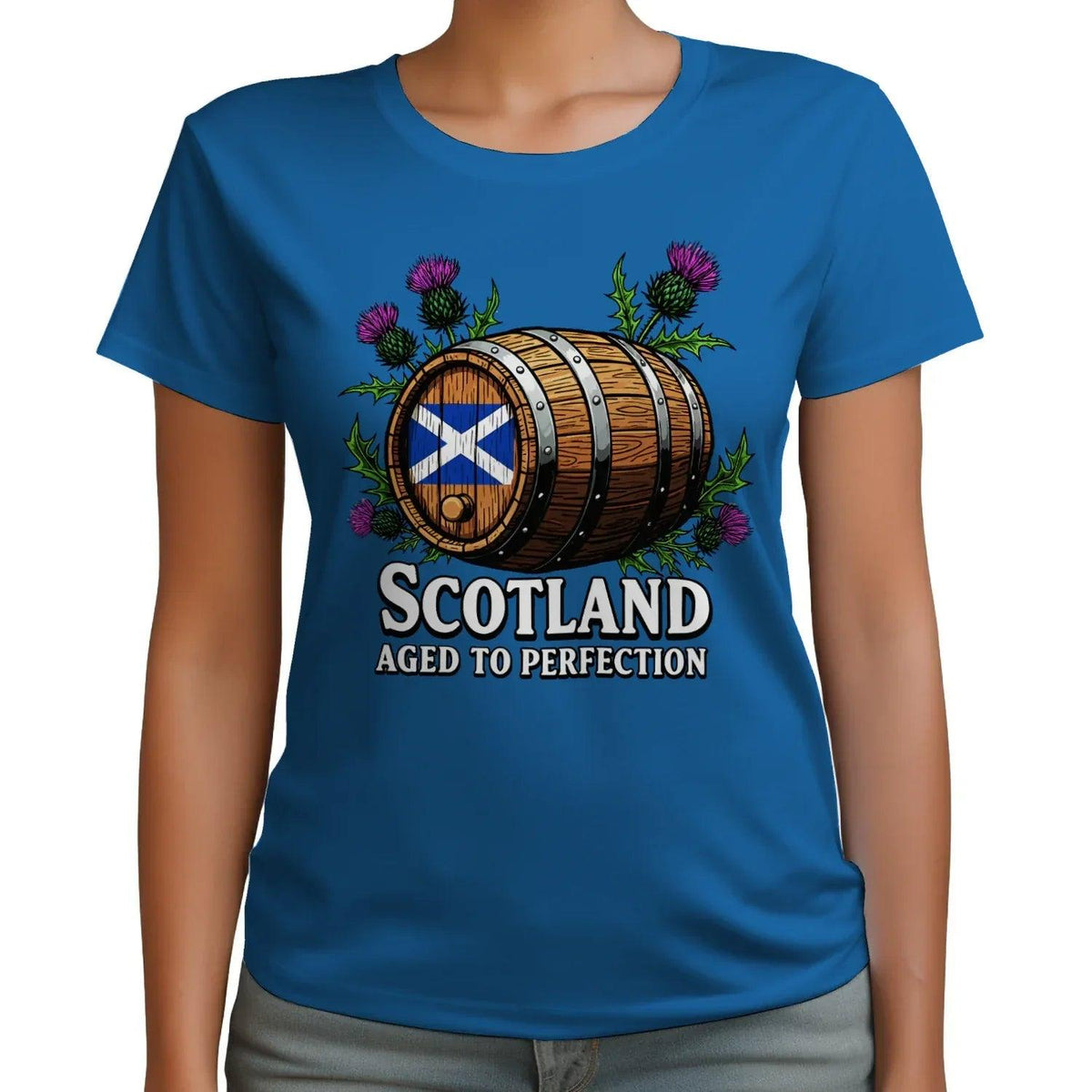 Scottish T-Shirt - Whisky Barrel Design Aged to Perfection - Celtic Wolfwear