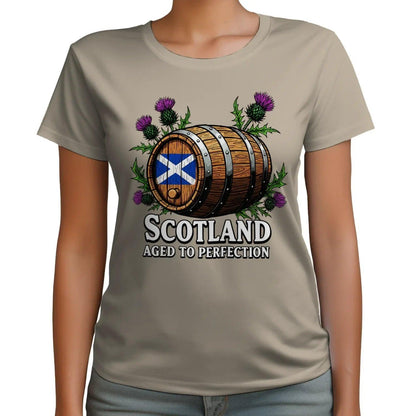 Scottish T-Shirt - Whisky Barrel Design Aged to Perfection - Celtic Wolfwear