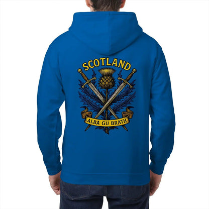 Scottish Zip Hoodie - Alba Gu Bràth Black Unisex Streetwear - Celtic Wolfwear