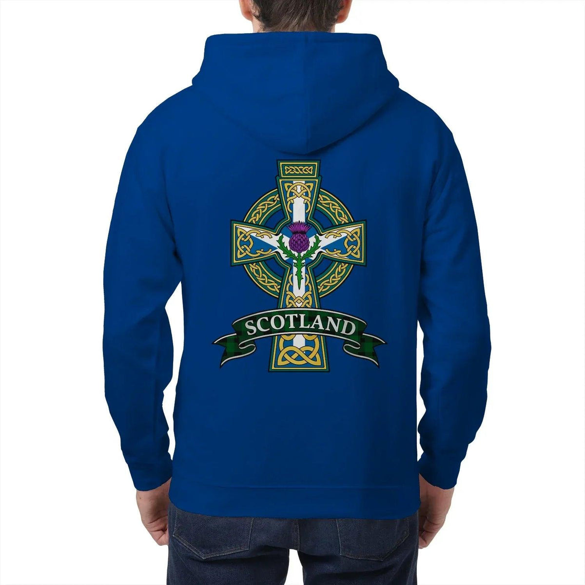 Scottish Zip Hoodie - Cross Heritage, Unisex Streetwear - Celtic Wolfwear